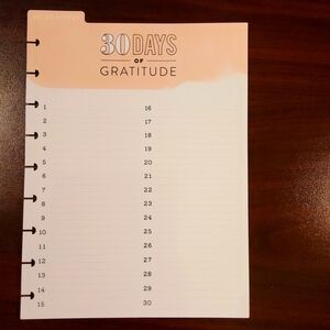 Happy Planner Gratitude dashboard